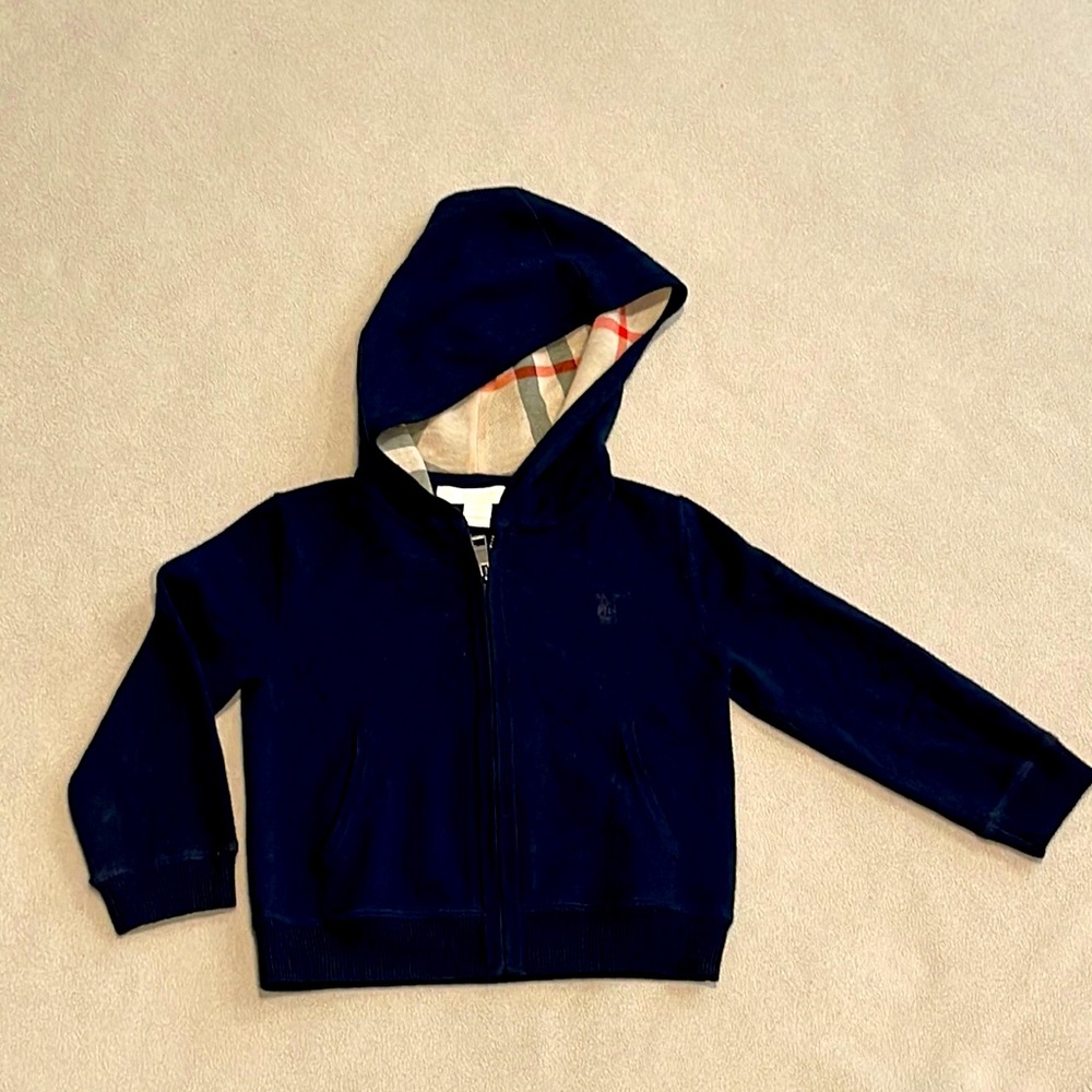 Burberry Children, Boys Check Hoodie Wool Sweater Size 18 M